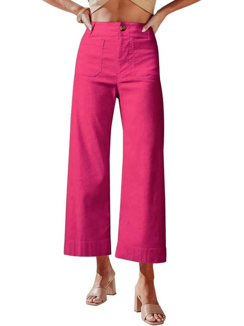 High-Waisted Cropped Capris for Women | Stretchy Straight Leg Trousers